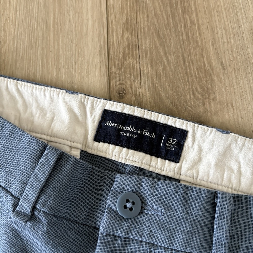 Abercrombie & Fitch Men's Gray Blue Chino Shorts 8" Inseam Size 32 Casual - Picture 8 of 8